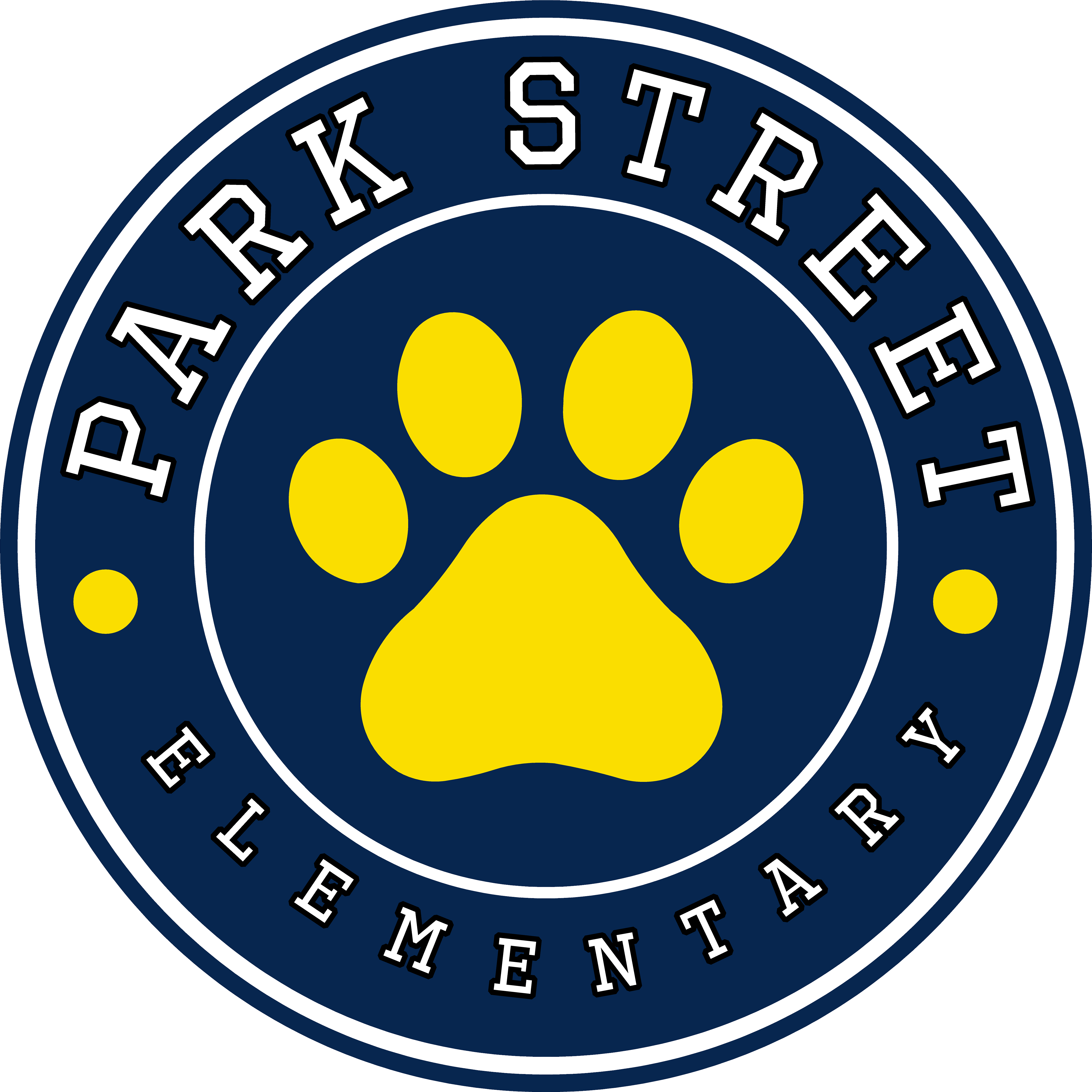 Park Street Elementary Panthers logo with motto Learn, Grow, Thrive